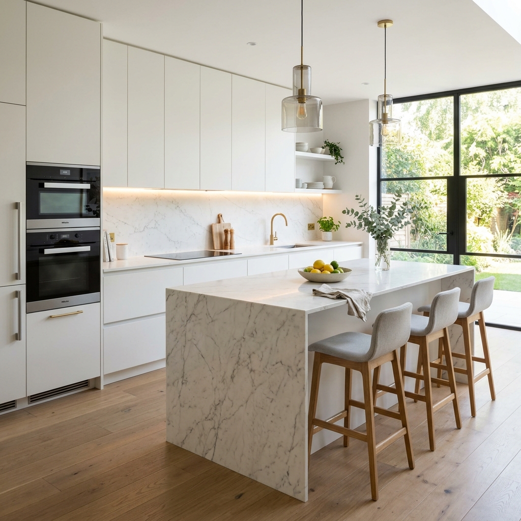 Premium IKEA Kitchen showcase with quartz countertops and custom cabinetry
